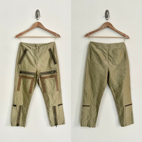 STELLA MCCARTNEY Multi Zip Cargo Utility Capri Pants in Military Green - Picture 4 of 9